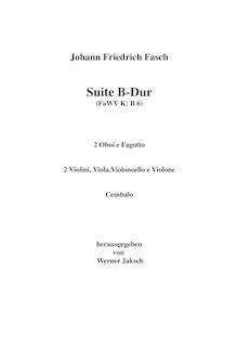 Partition complète, Ouverture-, FaWV K:B6, B flat, Fasch, Johann Friedrich