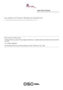Les sectes en France. Marges et dissidences - article ; n°1 ; vol.66, pg 67-78