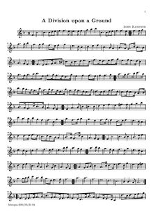 Partition de violon, A Division Upon A Ground, F major