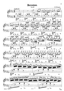 Partition complète (scan), Berceuse, D♭ major, Chopin, Frédéric