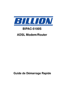 Notice ADSL Billion  BiPAC 5100S