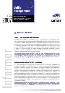 Veille Européenne - Juin 2007 - veille européenne