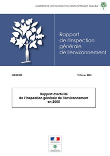 Rapport d activité de l inspection générale de l environnement en 2005