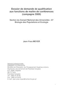 Dossier Qualification JYM Section 67 campagne 2009