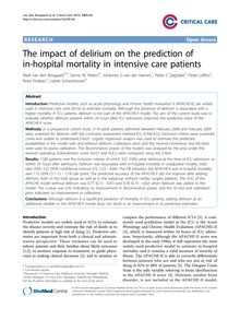 The impact of delirium on the prediction of in-hospital mortality in intensive care patients