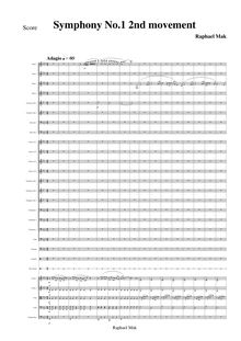 Partition 2nd mouvement, Symphony No.1, Mak, Raphael