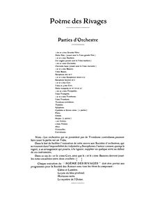 Partition compléte, Poème des rivages, Op.77, Indy, Vincent d 