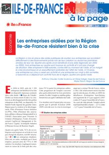 Les entreprises aidées par la Région Ile-de-France résistent bien à la crise