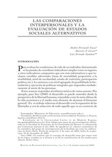 Las comparaciones interpersonales y la evaluación de estados sociales alternativos (Interpersonal comparisons and the evaluation of alternative social states)