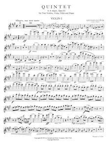 Partition violon 1, Piano quintette No.2, Dvořák, Antonín