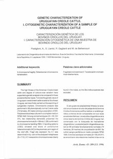 GENETIC CHARACTERIZATION OF URUGUAYAN CREOLE CATTLE. (CARACTERIZACIÓN GENÉTICA DE LOS BOVINOS CRIOLLOS DEL URUGUAY.)