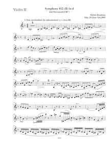 Partition violons II, Symphony No.12  pour Alchemist , D minor, Rondeau, Michel par Michel Rondeau