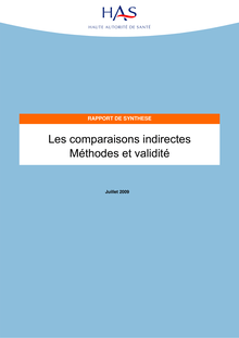 Les comparaisons indirectes Méthodes et validité - Les comparaisons indirectes - Méthodes et validité