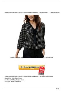 Helpful Allegra K Woman New Fashion TieBow Neck Dots Pattern Casual Blouse Clothing Review
