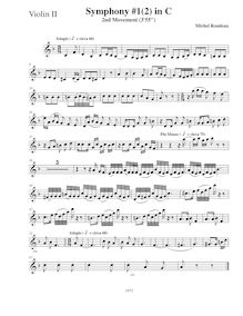Partition violons II, Symphony No.1, C major, Rondeau, Michel
