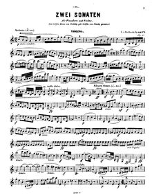 Partition de violon (alternate), violoncelle Sonata No.4, Op.102/1