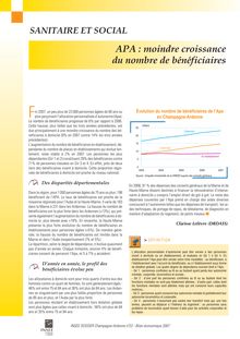 Bilan économique regional 2007 - Sanitaire et social - APA : moindre croissance du nombre de bénéficiaires