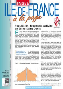 Population, logement, activité en Seine-Saint-Denis