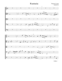 Partition Fantasia VdGS No.22 - partition complète (Tr T T B B), fantaisies pour 5 violes de gambe
