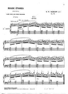 Partition Etude No.1 (A major), Douze Études dans tous les tons majeurs, Op.35