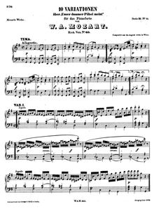 Partition complète, 10 Variations on Unser dummer Pöbel meint, G major