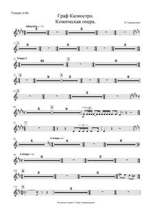 Partition trompette (en B♭), compter Cagliostro, Граф Калиостро / Graf Kaliostro