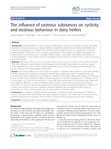 The influence of oestrous substances on cyclicity and oestrous behaviour in dairy heifers