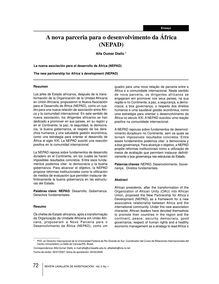La nueva asociación para el desarrollo de África (NEPAD) (The new partnership for Africa´s development (NEPAD))