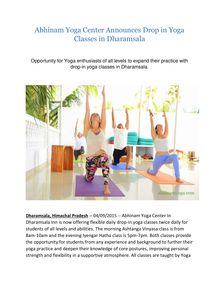 Abhinam Yoga Center Announces Drop in Yoga Classes in Dharamsala