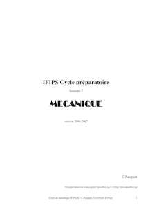 Cours de Mécanique      IFIPS-Phys103