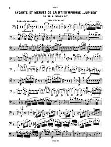 Partition de violoncelle, Symphony No.41, Jupiter Symphony