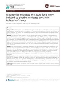 Niacinamide mitigated the acute lung injury induced by phorbol myristate acetate in isolated rat s lungs