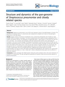 Structure and dynamics of the pan-genome of Streptococcus pneumoniaeand closely related species