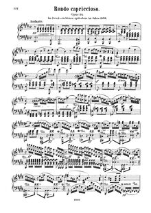 Partition complète, Rondo Capriccioso, Op.14, Mendelssohn, Felix par Felix Mendelssohn