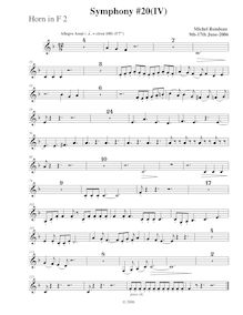 Partition cor 2, Symphony No.20, B-flat major, Rondeau, Michel par Michel Rondeau