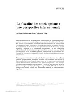 La fiscalité des stock options : une perspective internationale - article ; n°1 ; vol.344, pg 3-31