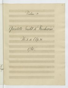 Partition violon 2, 6 corde quintettes, G.325-330 (Op.31), Boccherini, Luigi
