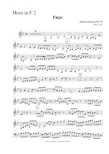 Partition cor 2 (F) , partie, Prelude et Fugue en C major, BWV 545