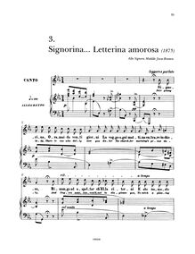 Partition complète, Signorina... Letterina amorosa, Tosti, Francesco Paolo