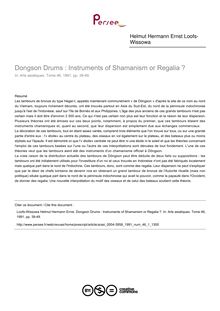 Dongson Drums : Instruments of Shamanism or Regalia ? - article ; n°1 ; vol.46, pg 39-49