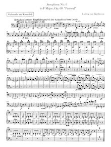 Partition violoncelles / Basses, Symphony No.6, Pastoral, F major