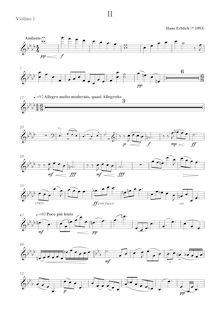Partition violons I, Two pièces pour corde orchestre, 1: C minor. 2: F minor