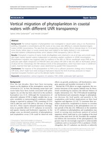 Vertical migration of phytoplankton in coastal waters with different UVR transparency