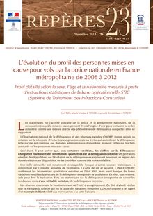 ONDRP : Evolution du profil des personnes mises en cause pour vols par la police nationale en France métropolitaine de 2008 à 2012