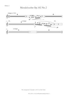 Partition hautbois 2, chansons ohne Worte, Songs Without Words, Mendelssohn, Felix