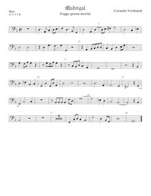 Partition viole de basse, madrigaux pour 5 voix, Verdonch, Cornelio par Cornelio Verdonch