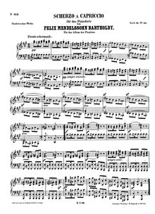 Partition complète (scan), Scherzo a Capriccio, Mendelssohn, Felix