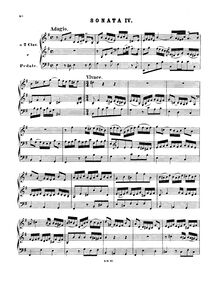 Partition complète, orgue Sonata No.4 par Johann Sebastian Bach
