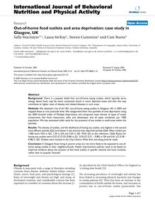 Out-of-home food outlets and area deprivation: case study in Glasgow, UK