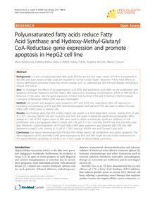 Polyunsaturated fatty acids reduce Fatty Acid Synthase and Hydroxy-Methyl-Glutaryl CoA-Reductase gene expression and promote apoptosis in HepG2 cell line